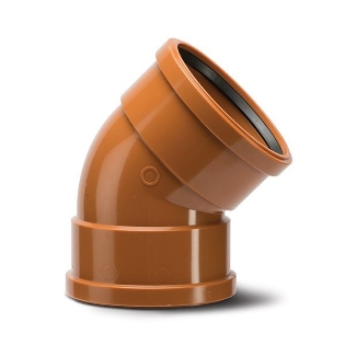 Polypipe Underground Drainage 110mm 45 Bend Double Socket - UG403