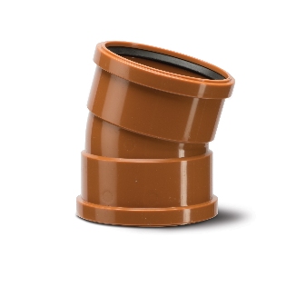 Polypipe Underground Drainage 110mm 15 Bend Double Socket - UG409