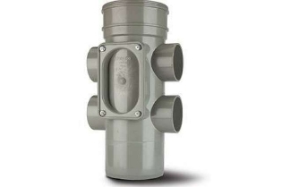 Polypipe Access Pipe 4in110mm 2 Boss Single Socket - SWA53