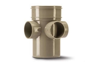 Polypipe Three Way Bossed Pipe 4in110mm Single Socket - SWE59