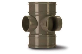 Polypipe Three Way Bossed Pipe 4in110mm Double Socket - SWE60