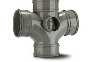 Polypipe Double Branch 4in110mm 87 only use in the vertical position Four Socket - SWU424