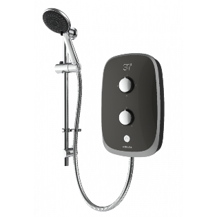 Aqualisa eVOLVE Space Grey satin silver 85kW - with adjustable handset - VOXZ25