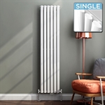 Cavendish Vertical 1800x400 Elliptical Steel Radiator Type 10 White