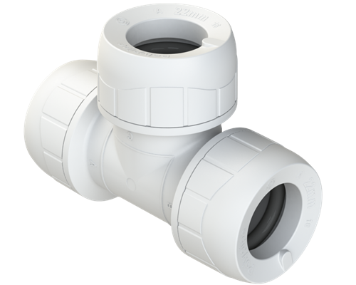 Polyplumb Enhanced White 22mm Equal Tee PB222EW