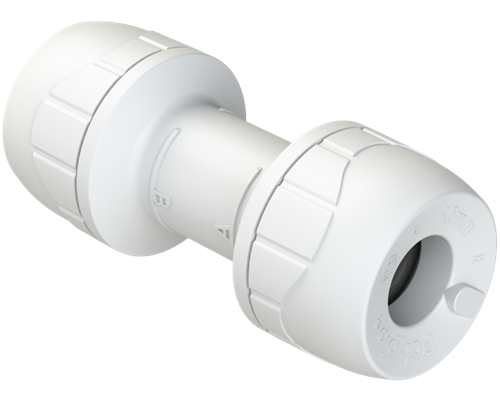 Polyplumb Enhanced White 15mm Straight Coupling PB015EW