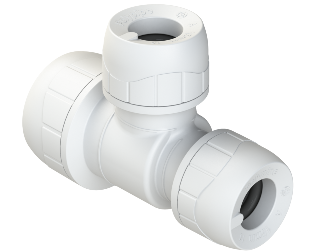 Polyplumb Enhanced White 22mm X 15mm X 15mm Reduced Tee PB1522EW