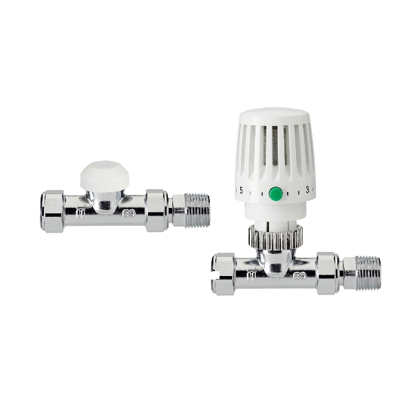 Valencia VTL120 15mm Straight TRV and Lockshield Pack - VTL120-15S
