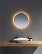 Oaksey 600mm Round Mirror - Frosted Edge