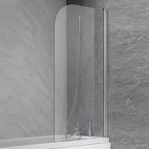 Classic Nouveau 6mm Plain Curved Bath Screen - 1300 x 700mm