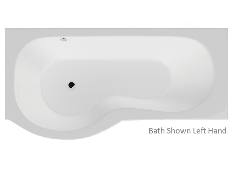 California 'P' Shaped Shower Bath, Screen, Front & End Panel (Standard & Superspec) - 1500 & 1700mm