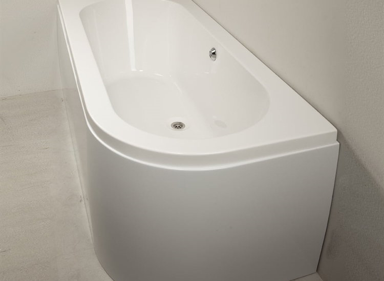 Kansas Offset Bath & Skirt with Option 1 Whirlpool - 1700 x 725mm