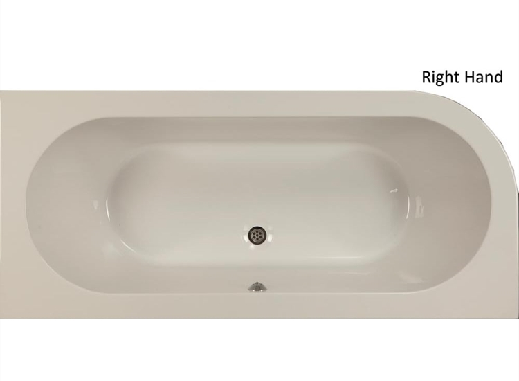 Kansas Offset Bath & Skirt with Option 1 Whirlpool - 1700 x 725mm