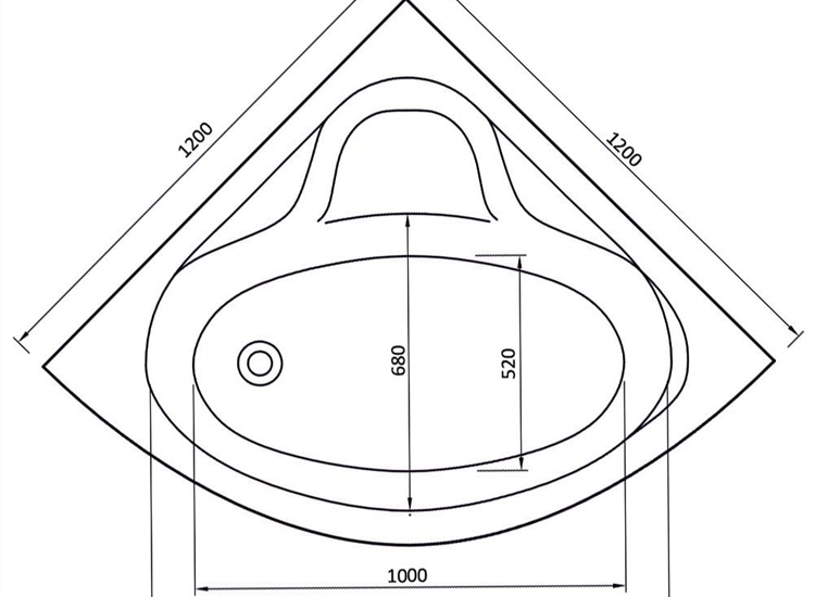 Idaho Corner Bath & Panel (Superspec) - 1200 x 1200mm