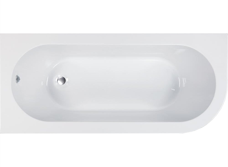 Kansas Offset Bath & Skirt with Option 1 Whirlpool - 1700 x 725mm