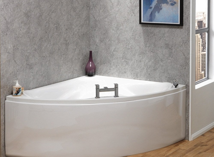 Missouri Corner Bath & Panel with Option 6 Whirlpool - 1300 x 1300mm