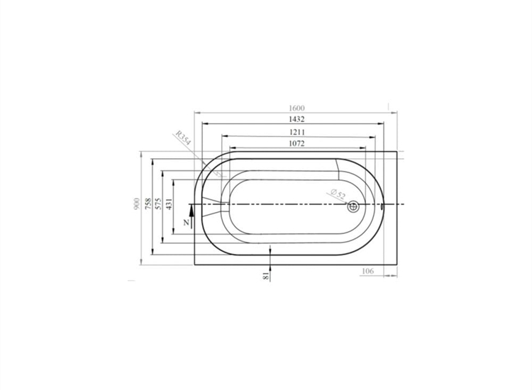 Kansas Offset Bath & Panel/Skirt (Standard Spec) - 1600 x 900 & 1700 x 725mm