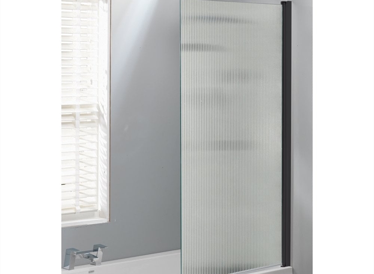 Genesis Square Bath Screen - Fluted Glass - 1500 x 800mm