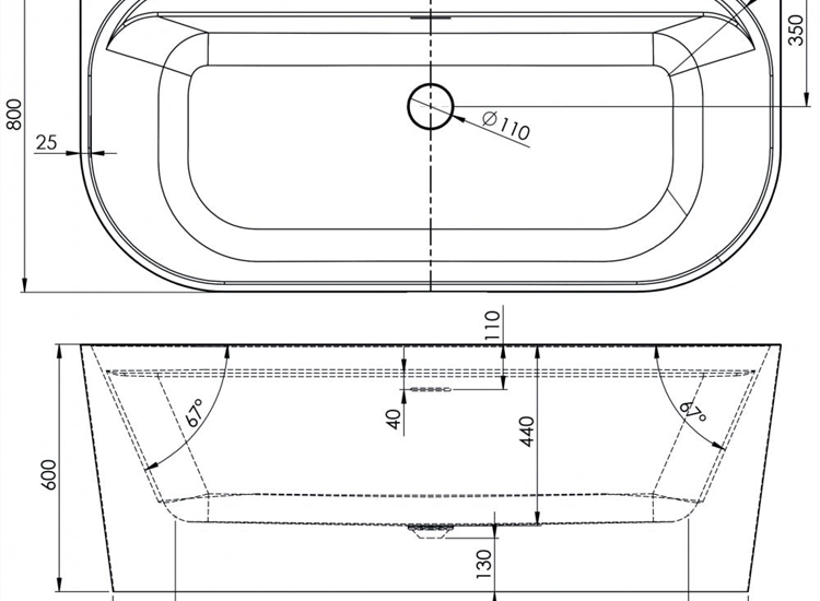 Tima Freestanding Bath - 1700 x 800mm