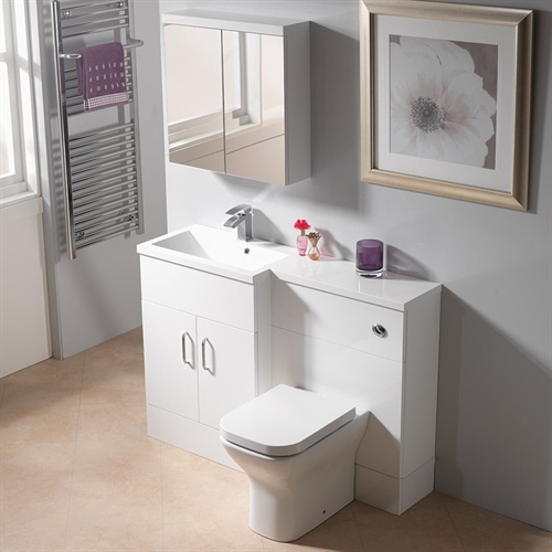 Q-Line 1200 1-Piece Square Offset Basin Combination