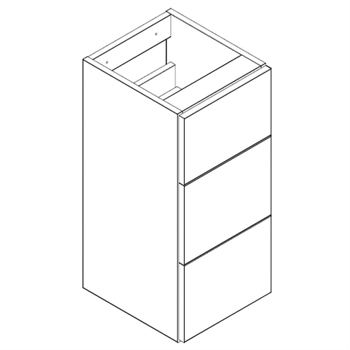 Q-Line 300mm 3-Drawer Base Unit - 345mm Depth