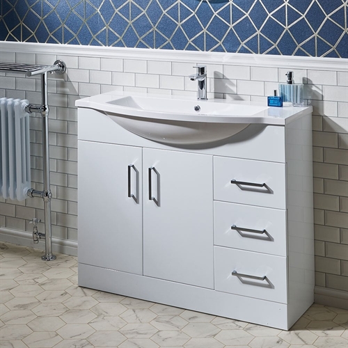 Eden 1000mm Base Unit & Curved Basin - 350mm Depth