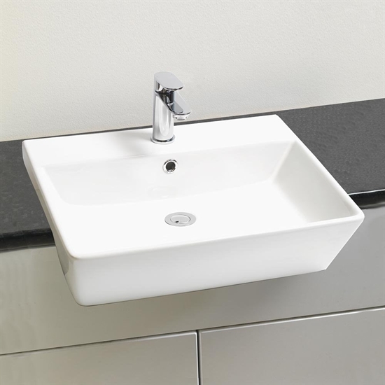 semi recessed basin