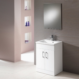 Monica 500mm - 900mm Base Units & Basin - Gloss White
