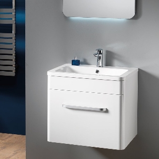 Venice Wall-Hung Base Unit & Basin - Gloss White

