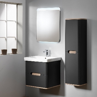 Roma 60 Wall-Hung Base Unit & Basin with Optional Column -
Graphite
