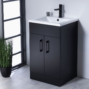 Monica 500mm & 600mm Base Unit & Basin - Matt Black
