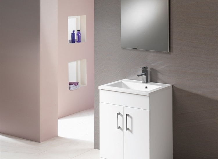 Monica 500mm - 900mm Base Units & Basin - Gloss White