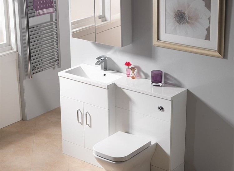 Q-Line 1200 1-Piece Square Offset Basin Combination