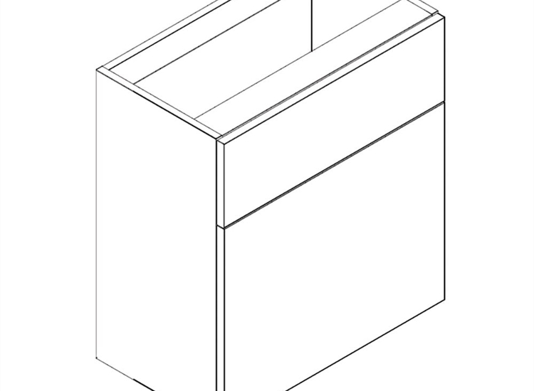 Q-Line 500mm & 600mm WC Base Unit - 345mm Depth