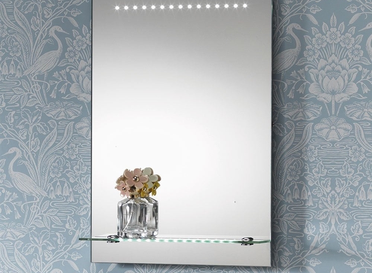 Bologna Mirror with LED Lights & Lit Shelf - 395 x 600mm