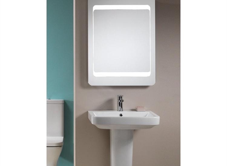 Kansas Mirror with LED Light Strip, Anti-Mist Pad & Sensor Switch - 600 x 800mm