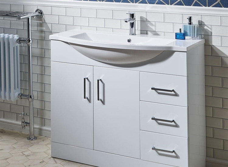 Eden 1000mm Base Unit & Curved Basin - 350mm Depth