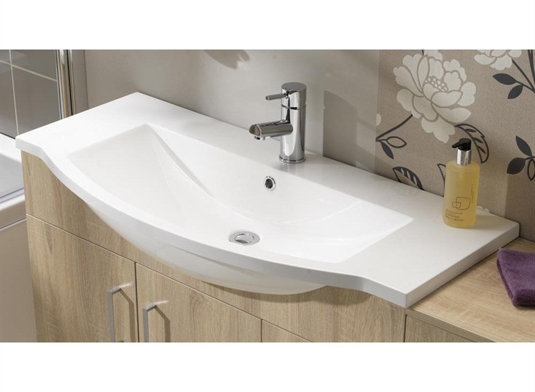 Eden 1000mm Base Unit & Curved Basin - 350mm Depth