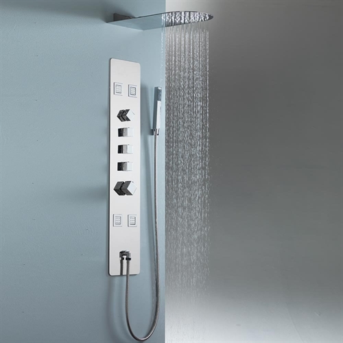 Nevada Recessed Shower Panel with BodyJets & Handheld Shower Kit