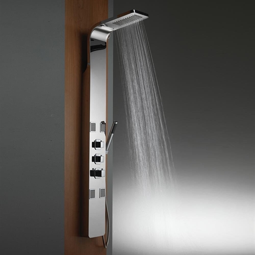 Nevada Shower Column with Rainfall Head, Body Jets & Shower Kit