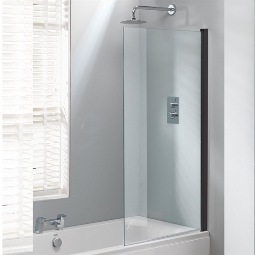 Genesis Square Bath Screen - Matt Black Frame - 1500 x 800mm