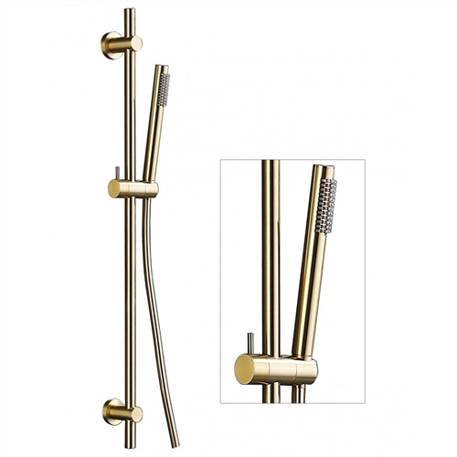 Tuscany Handset, Slide Bar & Hose - Brushed Brass