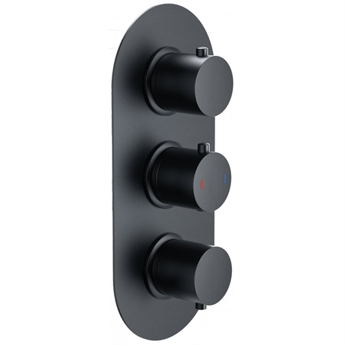 Utah Round Triple Thermostatic Shower Valves with 2 Outlets (controls 2 functions)