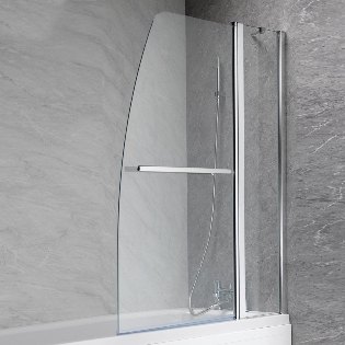 Ascent Double Curved Bath Screen - 1400 x 1100mm
