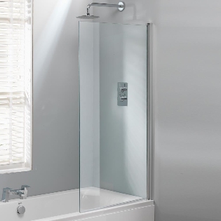 Genesis Square Bath Screen - Silver Frame - 1500 x 800mm