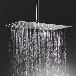 Nevada Rectangular Shower Head & Ceiling Arm
