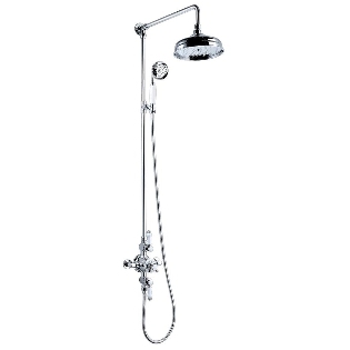 Nostalgic Thermostatic Shower Valve & Riser Rail - White
