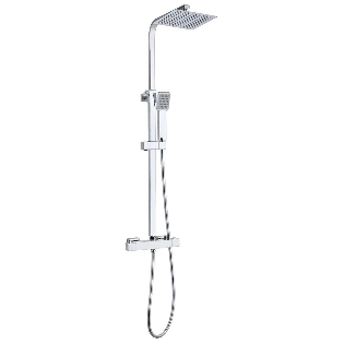 Ebony Square Thermostatic Bar Valve and Riser Kit