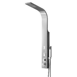 Brescia Shower Column with Curved Rainfall Head, Body Jets &
Shower Kit
