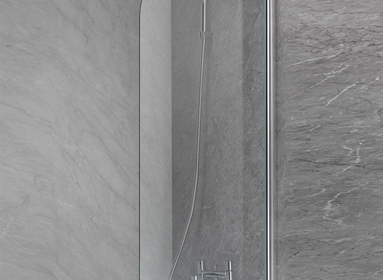 Classic Nouveau 6mm Plain Curved Bath Screen - 1300 x 700mm